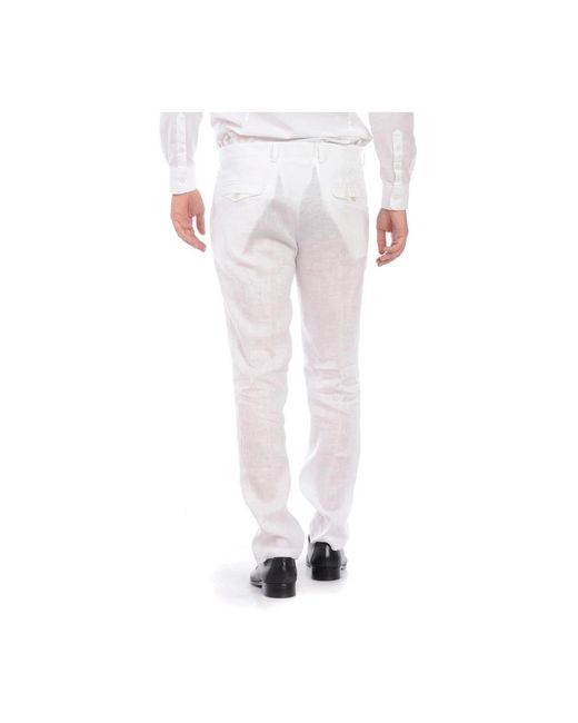 Daniele Alessandrini White Slim-Fit Trousers for men