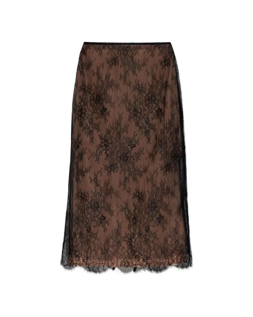 Midi Skirts Self-Portrait de color Brown
