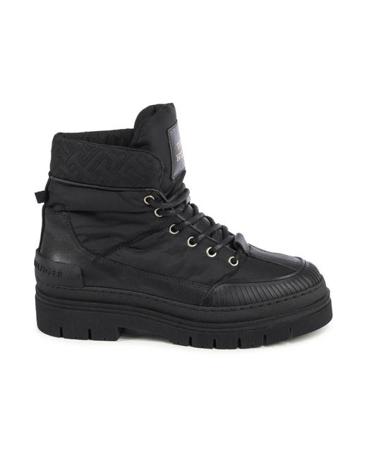 Tommy Hilfiger Black Lace-Up Boots