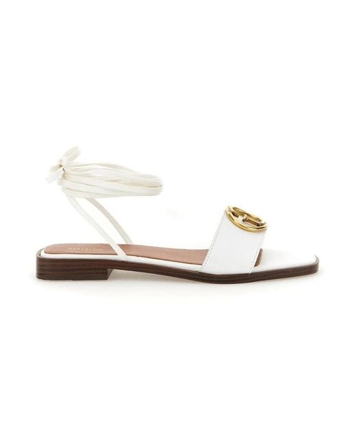 Guess White Flat Sandals