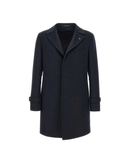 Tagliatore Blue Single-Breasted Coats for men
