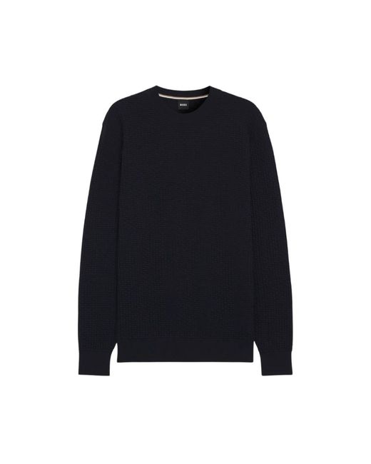 HUGO Blue Round-Neck Knitwear for men