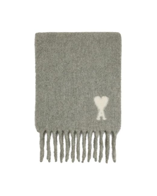 AMI Gray Winter Scarves for men