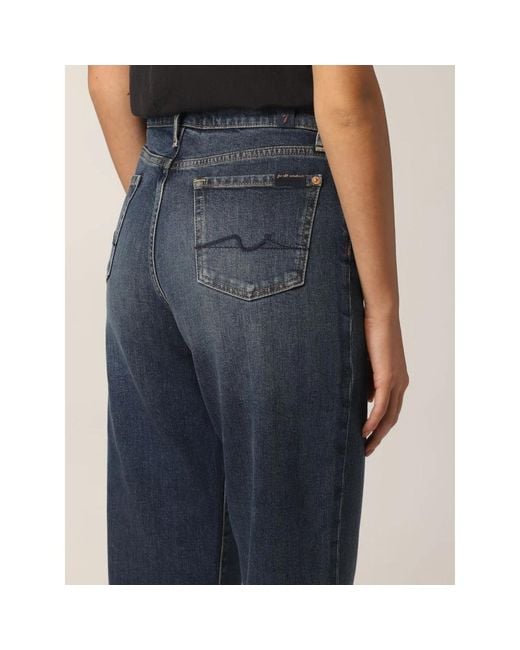 7 For All Mankind Cropped Alexa Adore Jeans in het Blue