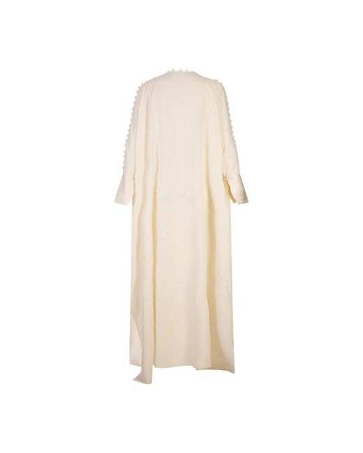 ‎Taller Marmo Witte Jurken Met Acetaat En Viscose in het Natural