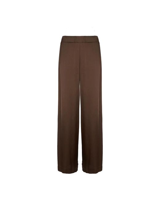 Pantaloni palazzo marrone con tasche di Ottod'Ame in Brown