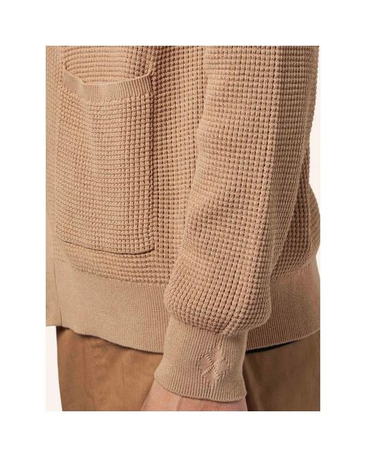 Ballantyne Baumwoll-strickjacke mit seitentaschen in Natural für Herren