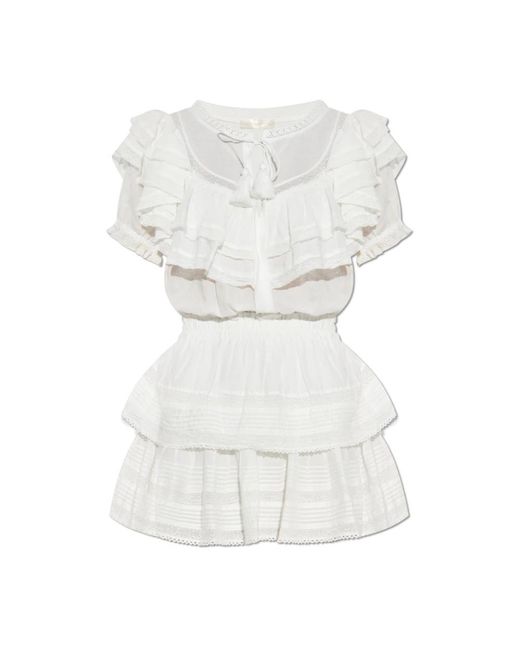 LoveShackFancy Jurk Liv in het White