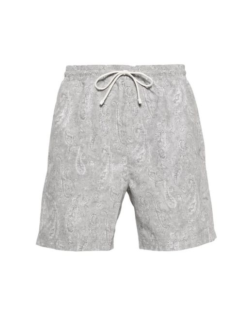 Shorts da bagno con stampa bandana di Brunello Cucinelli in Gray da Uomo