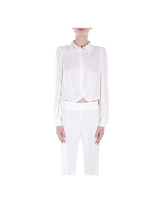 Camicia avorio con bottoni di Elisabetta Franchi in White