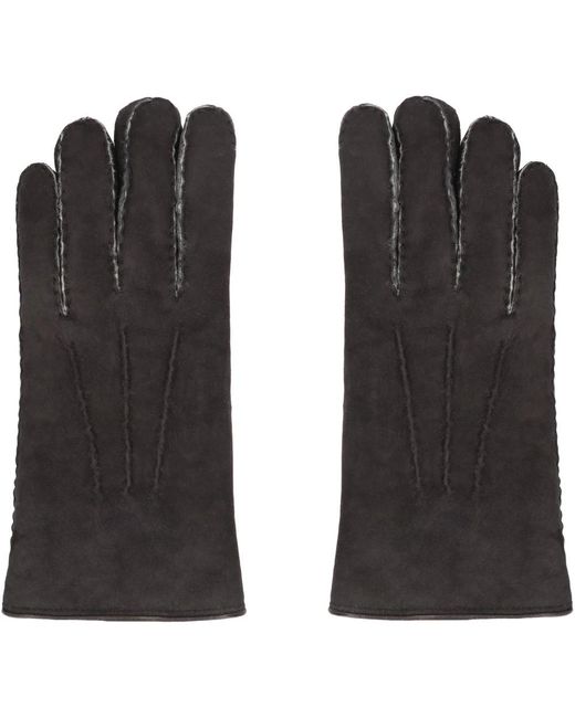 Moorer Lederhandschuhe Mit Shearling-Futter in Black für Herren