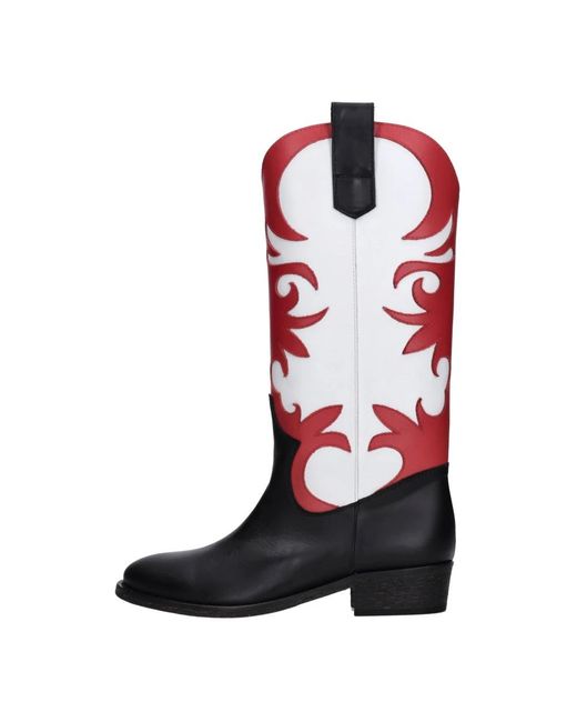 Via Roma 15 Red Cowboy & Biker Boots