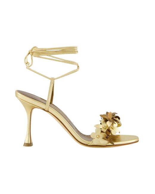 Manolo Blahnik Metallic Anista Sandalen