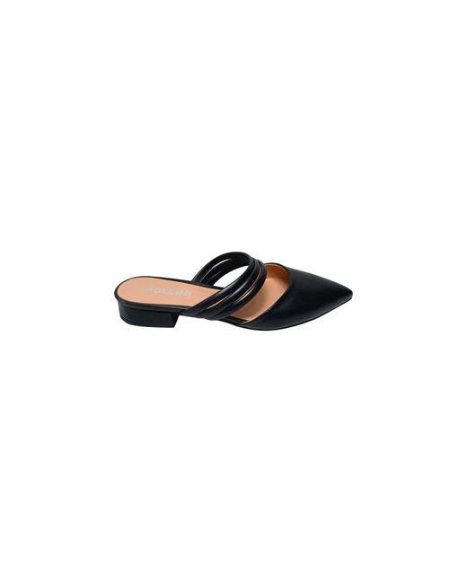 Pollini Black Heeled Mules
