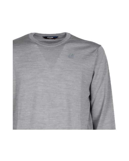 K-Way Gray Round-Neck Knitwear for men