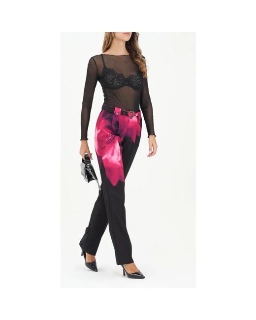 Versace Jeans Couture Red Straight Trousers