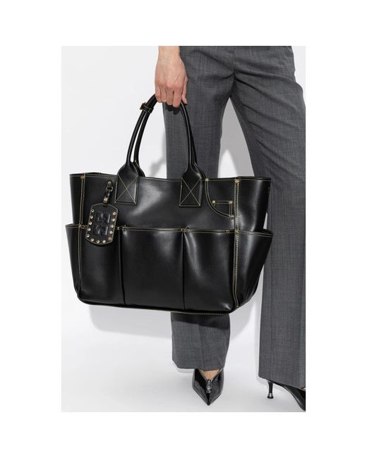 Ganni Black Tote Bags