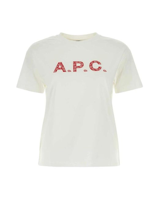 A.P.C. White Weißes baumwoll-t-shirt
