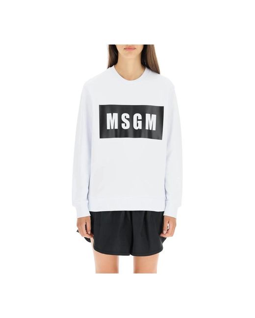 Logo box sweatshirt de MSGM de color Blanco | Lyst