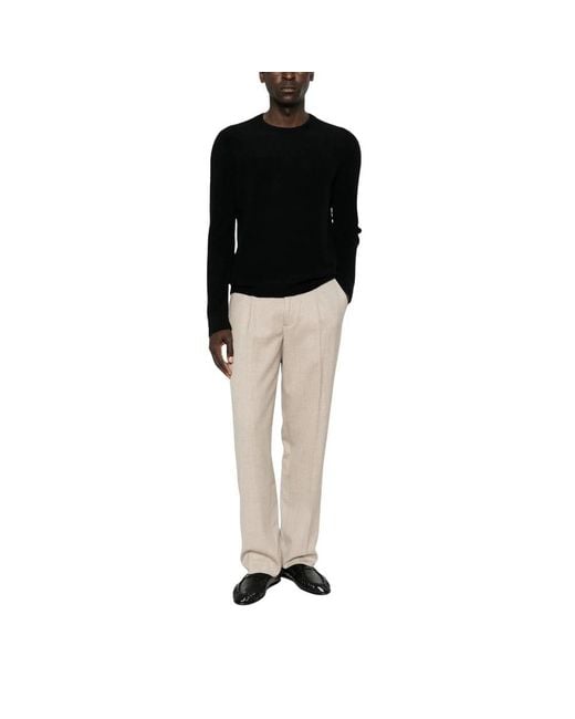 La Fileria Black Round-Neck Knitwear for men
