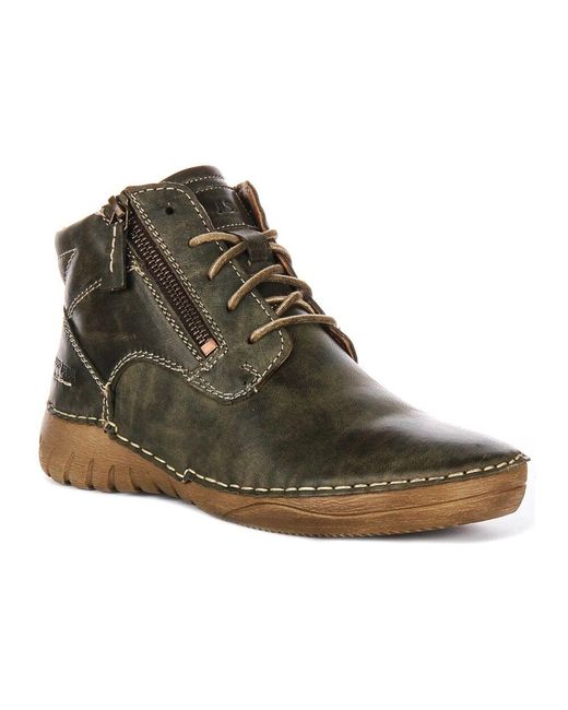 Josef Seibel Green Lace-Up Boots