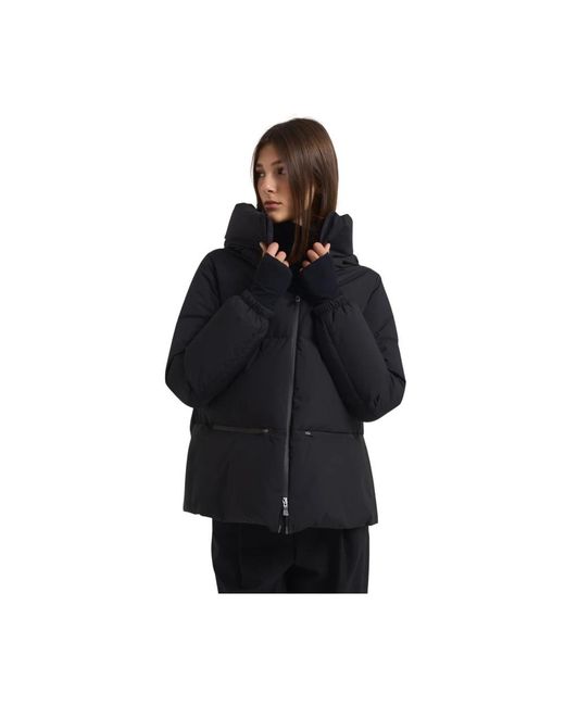 Herno Jassen ,Zwart ,Polyester Zwarte Korte Laminar Pufferjas in het Black