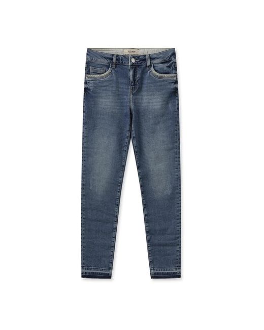 Jeans slim-fit mateos con dettagli ricamati di Mos Mosh in Blue