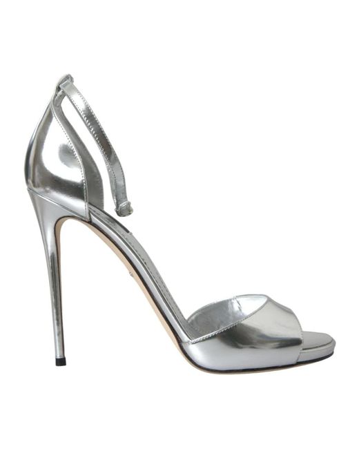 High Heel Sandals di Dolce & Gabbana in Metallic