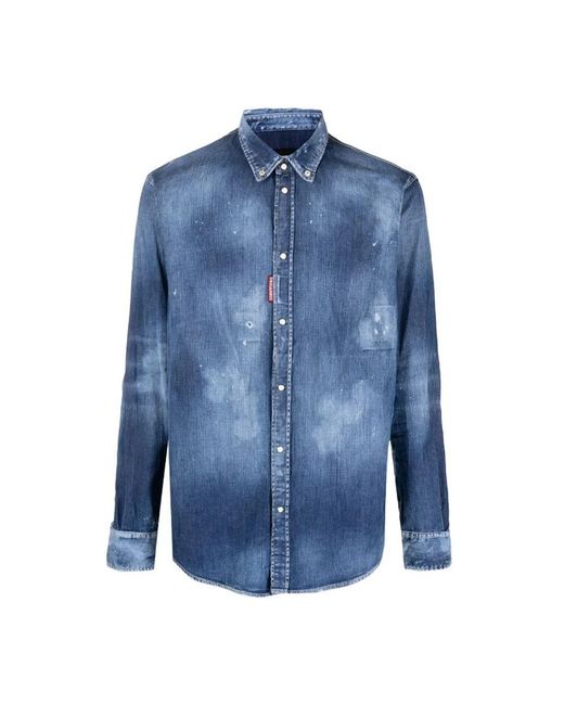 DSquared² Blue Denim Shirts for men