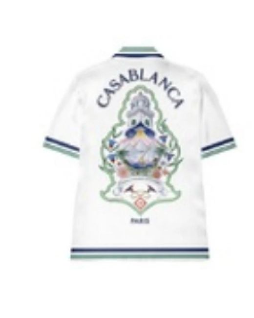 Casablanca White Short Sleeve Shirts for men