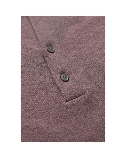Profuomo Basic Strick-Polo in Purple für Herren