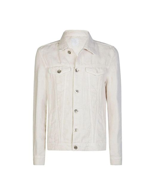 Eleventy Denimjacke Aus Leinen Regular Fit in White für Herren