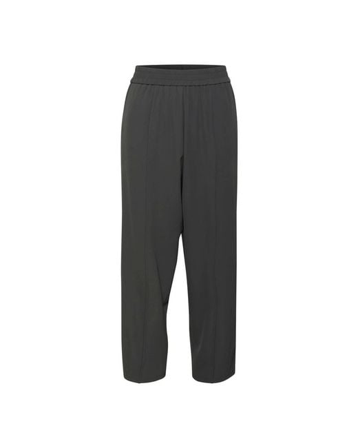 Kaffe Gray Cropped Trousers