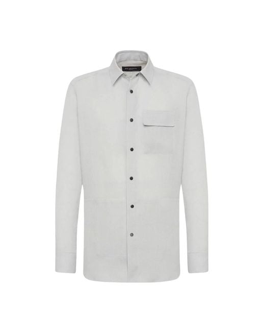 Kiton Leinen-overshirt mit druckknöpfen in White für Herren
