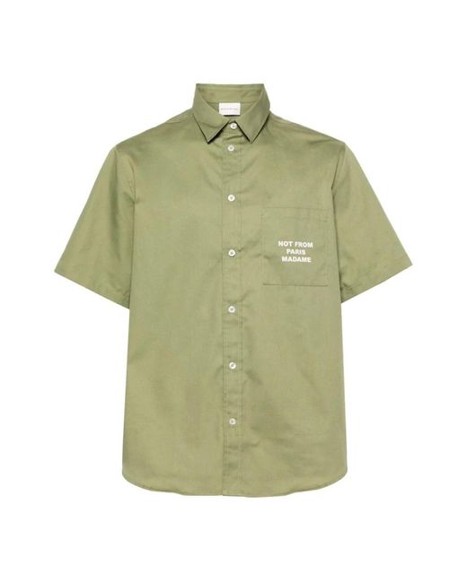 Drole de Monsieur Green Short Sleeve Shirts for men