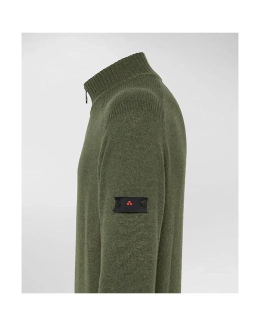 Peuterey Truien & Vesten ,Groen ,Wol Braille Wol Half Zip Blad Groen in het Green voor heren