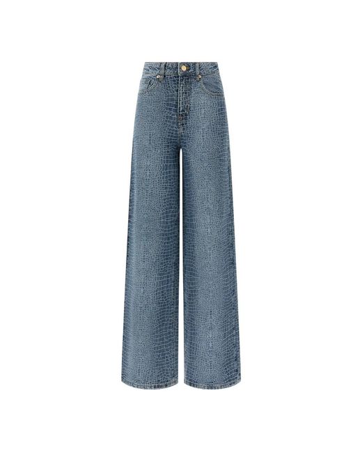 Self-Portrait Blue Wide Jeans