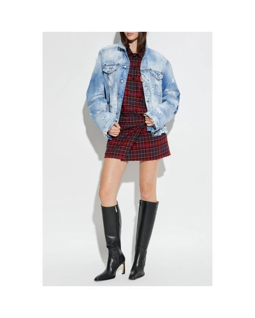 DSquared² Denimjack Met Vintage-Effect in het Blue