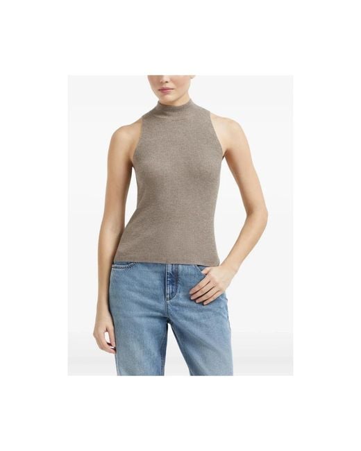 Brunello Cucinelli Gray Sleeveless Tops