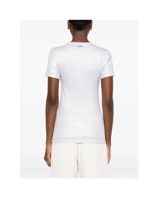 Brunello Cucinelli White Gerippte Baumwoll-T-Shirts Und Polos