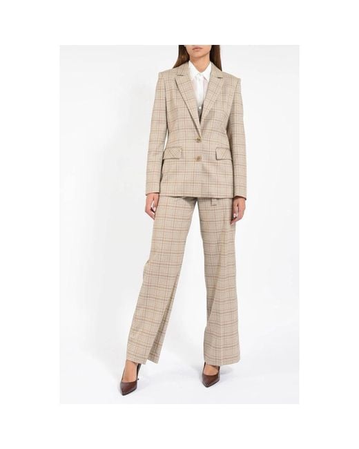 Patrizia Pepe Natural Fluid Blazer Mit Karomuster