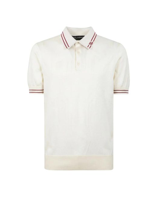 Dolce & Gabbana White Polo Shirts for men