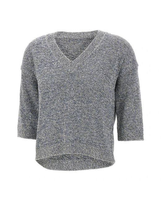 Kangra Gray V-Neck Knitwear