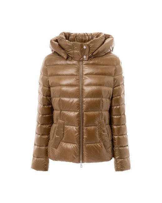 Add Jassen ,Bruin ,Bronzen Hooded Puffer Jas in het Brown