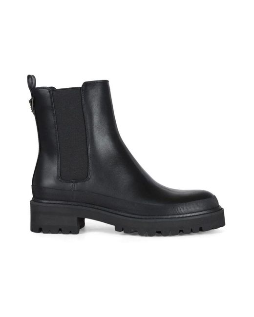 Guess Black Chelsea boot mit logo-plakette