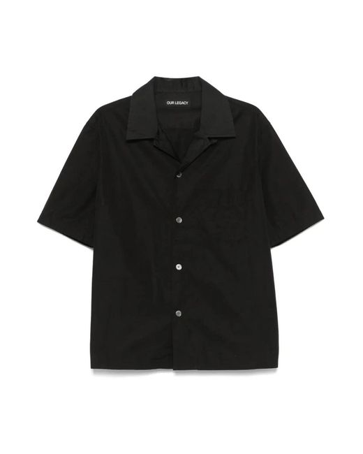Our Legacy Poplin Camp Collar Hemd in Black für Herren