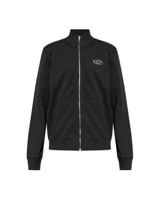 DIESEL Hoodies & Sweatvesten ,Zwart ,Katoen S-Ginn-Zip-Iod Sweatshirt in het Black voor heren