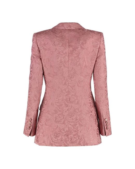 Dolce & Gabbana Pink Jacquard-blazer mit reverskragen