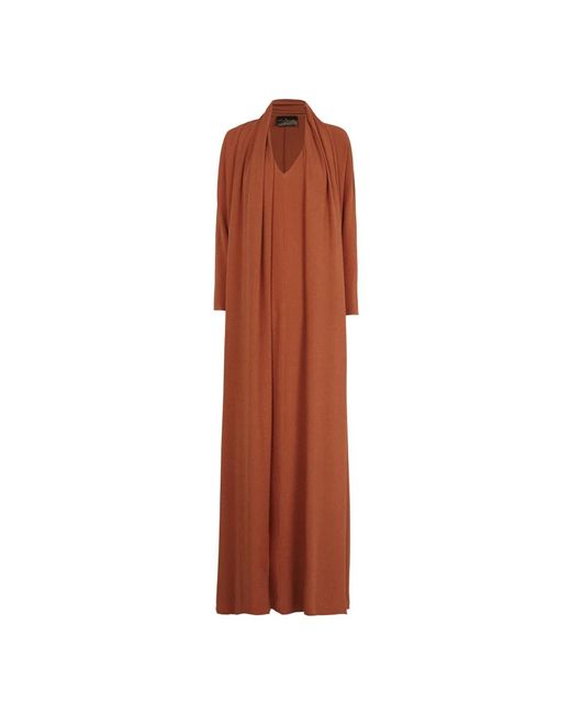 Cortana Kleedjes ,Rood ,Mooie, Rode Lava Zijden Stretch Jurk in het Brown