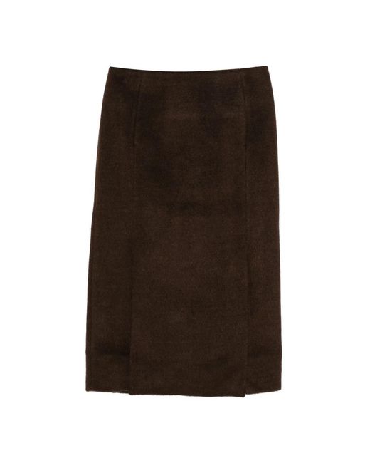 Entire studios Rokken ,Bruin ,Wol Tailored Midi Skirt in het Brown